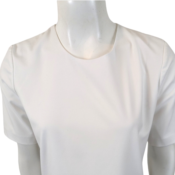 Michelle Mason Side Zipper Blouse Top Womens 2 White Gold  Round Neck Designer - Picture 4 of 11